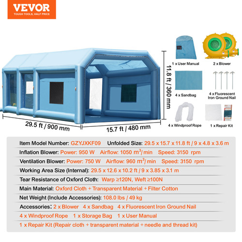 Vevor cabine peinture - vevor,